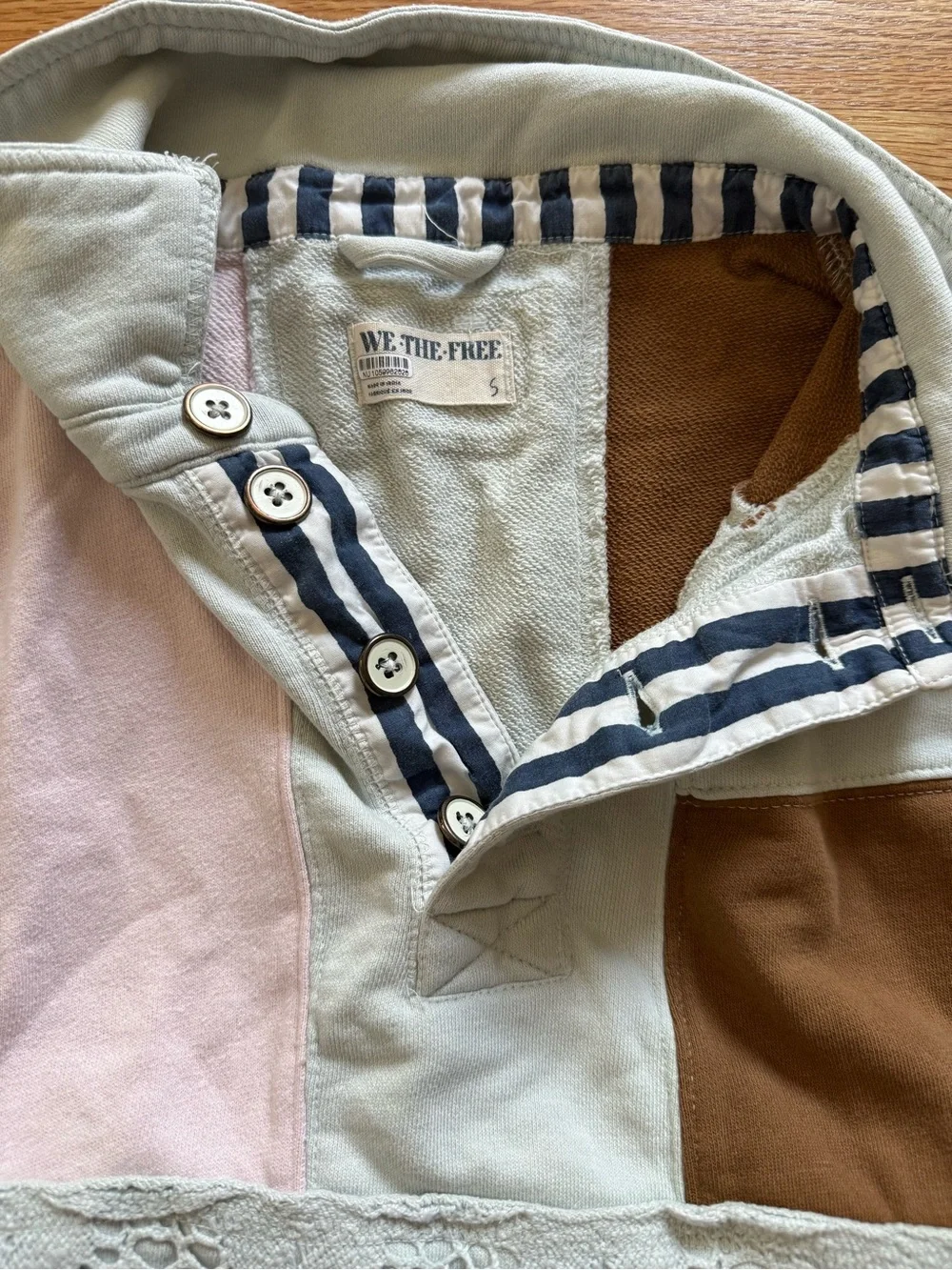Free People We The Free American Dream Polo in Mint Combo S - Picture 7 of 9
